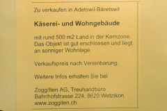 Inserat, Zu verkaufen, Käserei u. Wohngebäude