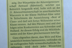 Käserei Bettswil, Weltmeisterlicher Käse aus Bettswil