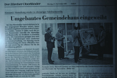 Renovation Gemeindehaus, Einweihung am 25.11.1995, Zeitungsbericht
