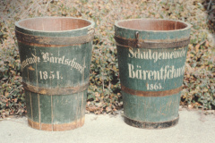 Feuerwehr Löscheimer ,Gemeinde Bäretschweil 1854' und .Schulgemeinde Bärentschweil 1863'