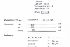 WV Allmann, Formular Wasserzins, Beispiel 1995