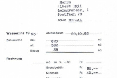 WV Allmann, Formular Wasserzins, Beispiel 1995 WV Allmann, Formular Wasserzins, Beispiel 1995