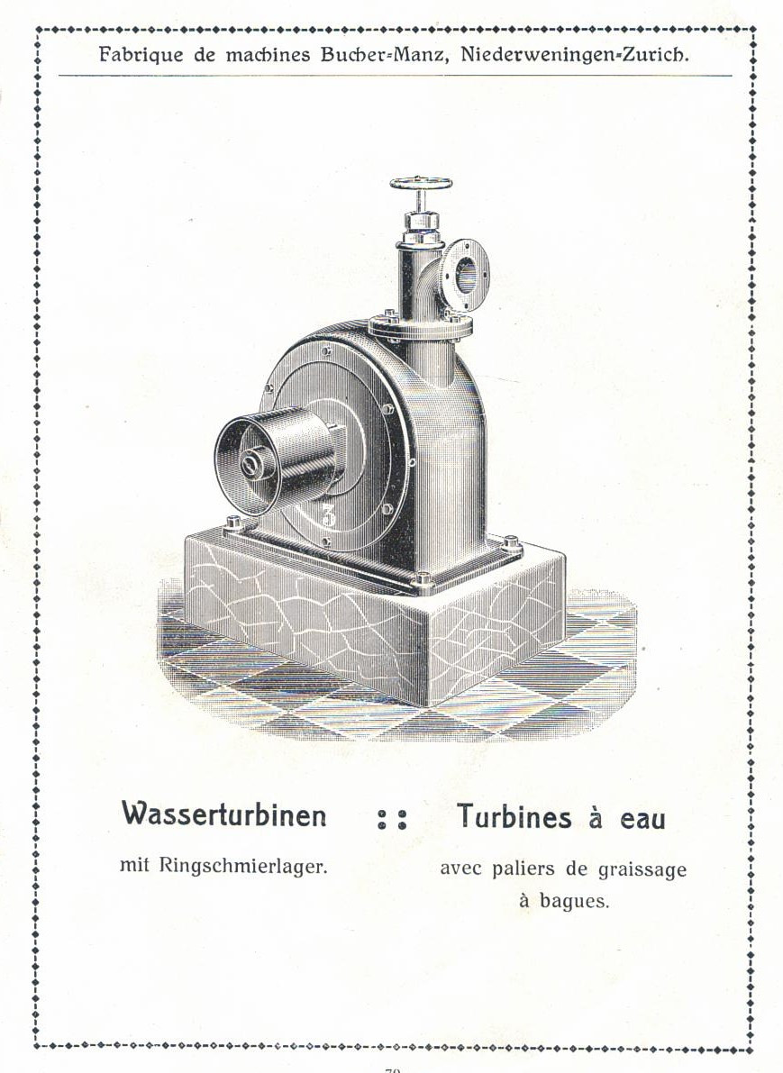 Wasserversorgung Kleinbäretswil, Turbine von Bucher & Manz