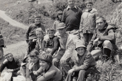 Klassenfoto Primar Berg, Klassenlager Unter Engadin, 1972/73, mit Lehrer Hansueli Kuhn