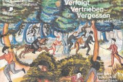 500 J. Täufer. Plakat zur Ausstellung der ZB. Verfolgt Vertrieben Vergessen