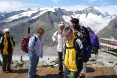 FR Reise, Aletsch 2006. auf Eggishorn, Erna, Gerda, Elsbeth, Esther, Kathrin