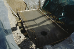 Dampfbahn Verein, Baugrube für Stellwerk, betonierter Boden