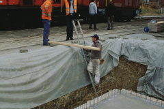 Dampfbahn Verein, betonierte Bodenplatte für Stellwerk