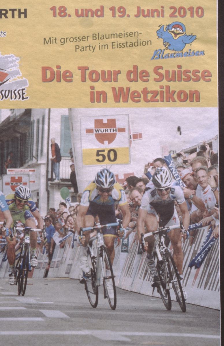 Tour de Suisse 2010. Wie schon 2010 führt auch am 7. Juni 2021 die Tour de Suisse wieder durch Bäretswil!
