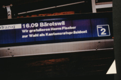 Wahl Gerhard Fischer zum Kantonsratspräsident, Willkommensgruss Bahnhof Wetzikon