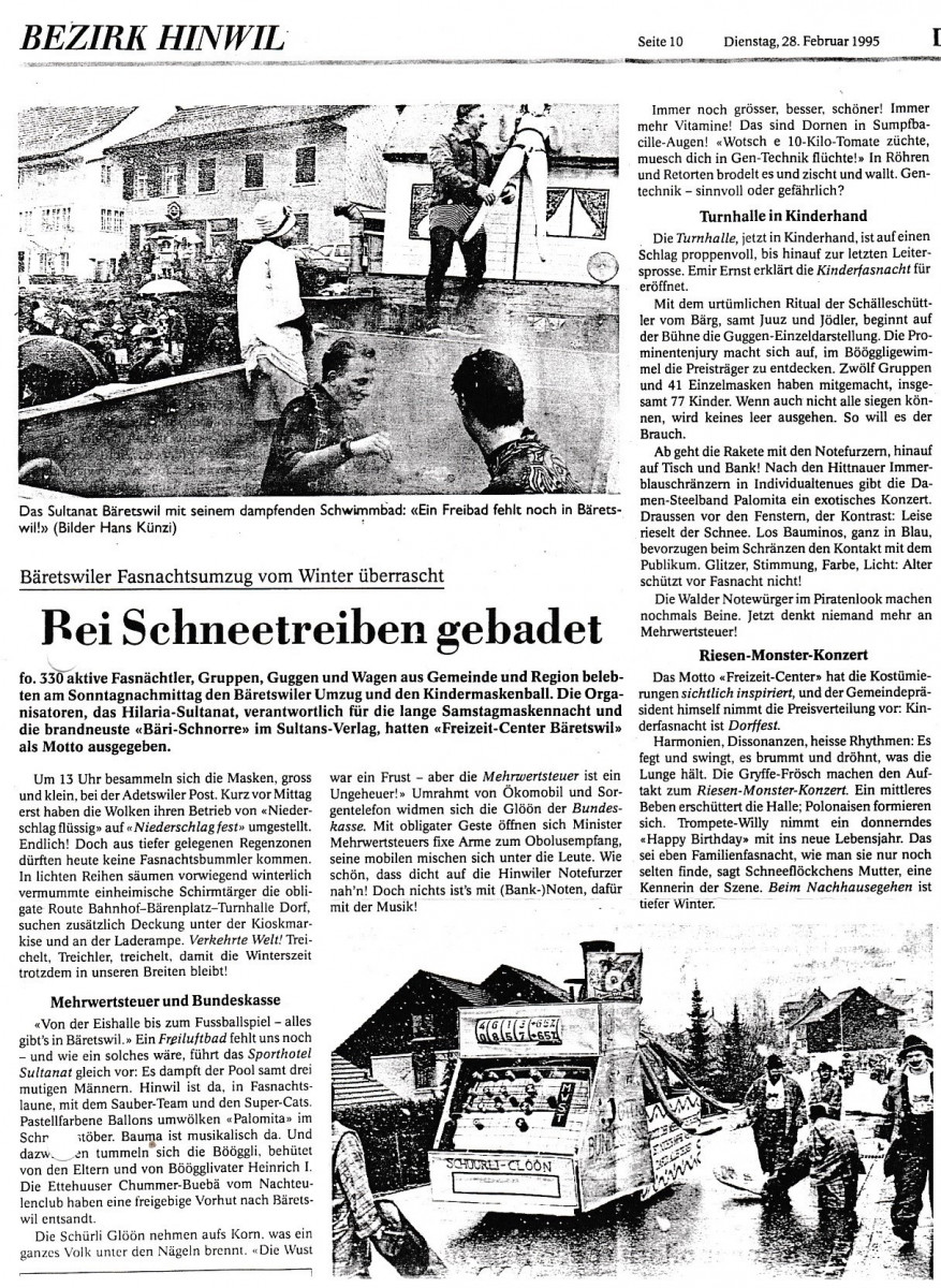 Fasnacht 1995, Zeitungsbericht