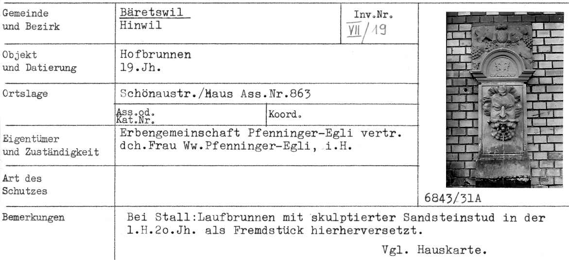 Hofbrunnen, 19.Jh., Schönaustr.