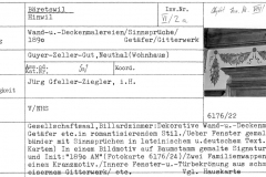 Wand- und -Deckenmalereien/Sinnsprüche/Getäfer/Gitterwerk, 1890, Guyer-Zeller-Gut, Neuthal (Wohnhaus)