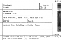 Kachelofen, 2.H.19.Jh., Chli Bäretswil, Hint. Sädel