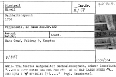 Dachbalkenspruch, 1764, Wappenswil