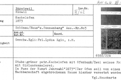 Kachelofen, 1873, Schönau, z.Sonnenberg