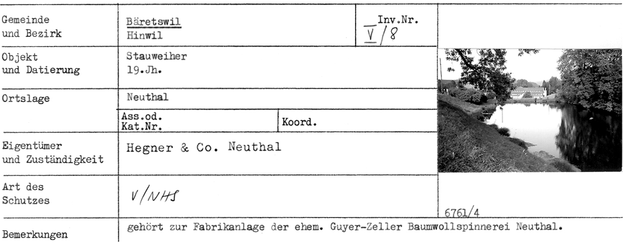 Stauweiher, 19. Jahrhundert, Neuthal
