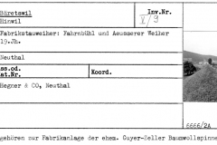 Fabrikstauweiher: Fahrnbühl & äusserer Weiher, 19. Jahrhundert, Neuthal