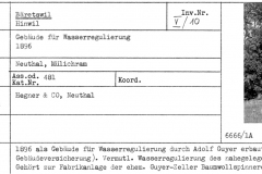 Gebäude für Wasserregulierung, 1879/1896, Neuthal, Mülichram (Ass.481!)