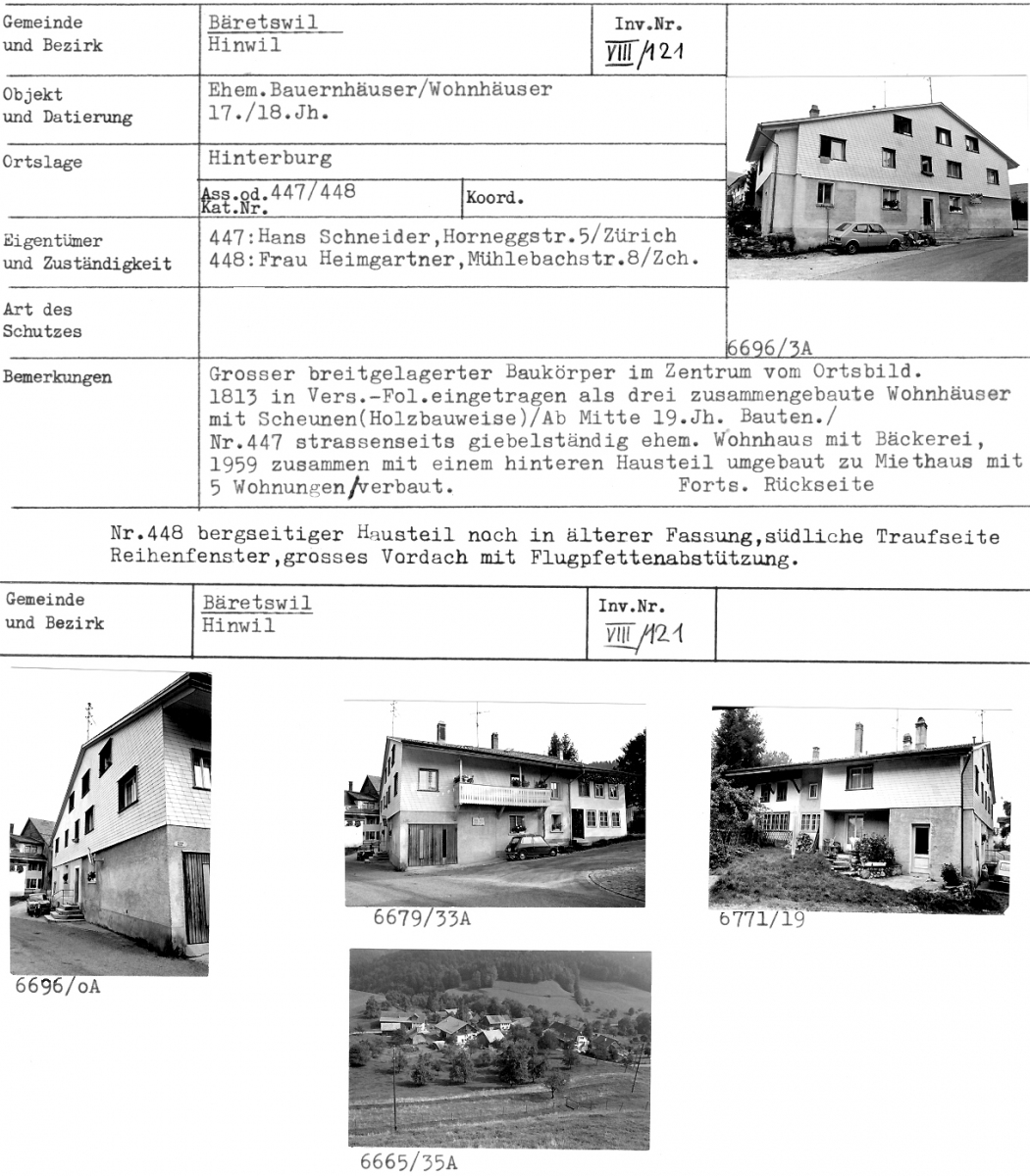 ehem. Bauernhäuser/Wohnhäuser, 17./18. Jahrhundert, Hinterburg