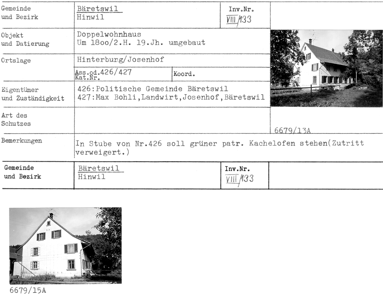 Doppelwohnhaus, Um 1800/2.H.19.Jh. umgebaut, Hinterburg/Josenhof