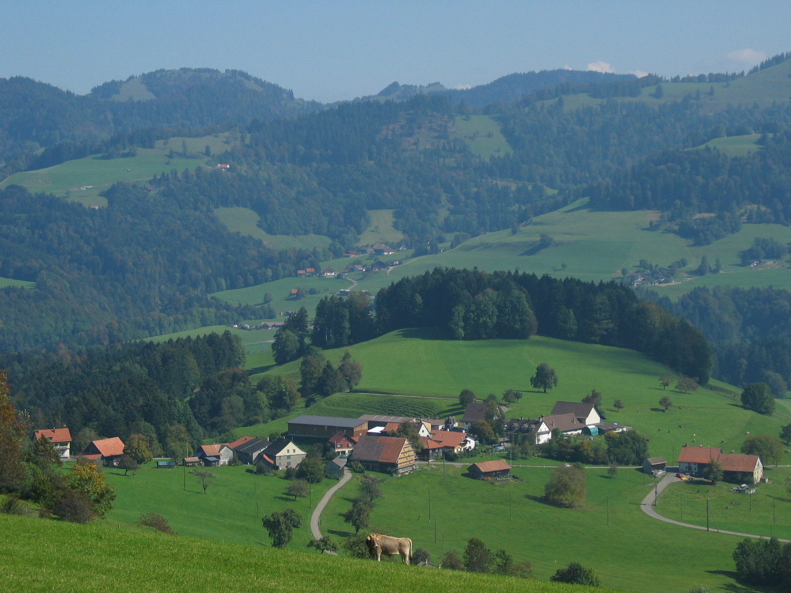 Chlibäretswil, Dorf und Häuser, imHG bereits die neue Remise vom Hof Brunner