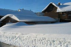 Chlibäretswil, Chloster von hinten, rechts Stickereigebäude