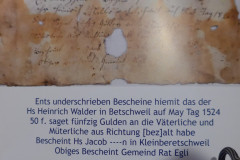 Chlibäretswil, Alte Schriften, gefunden beim Umbau Underhus 2018/19