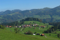Aussicht vom Frauebrünneli auf Kleinbäretswil