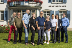 Gemeinderat 2020 Theo Meier, Stefan Scherrer, Beat Fuhrer, Barbara Schoch, Teodoro Megliola, Lisa Dietrich, Andreas Sprenger (GdeSchreiber), Karin Edelmann (GdeSchr.Stv), Marco Korrodi