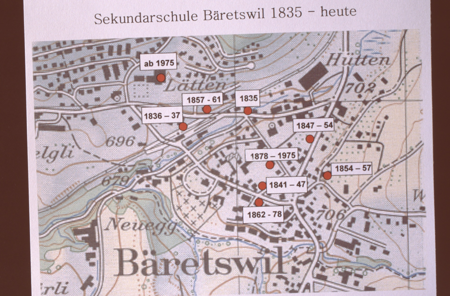 Sekundarschule Bäretswil, 1835 - heute, Karte