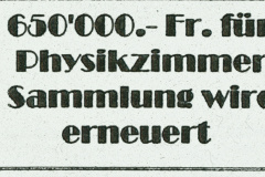 Sek.Schule Physikzimmer für 650'000 Fr erneuert