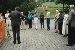 Spatenstich Turnhalle Letten. Heiner Egli, Hp Eckhardt, (H.Mäusli), H. Spillmann, W. Schmied, T. Steinmann, NN, E. Keller, E. Brütsch, L. Forster, A. Frei