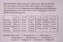Sekundarschule 1. Stundenplan 1841