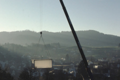 Oberstufenschulhaus Letten, Sanierung, Aufstellung der Schulbaracken