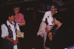 Letzte Handarbeits-Ausstellung im Letten, Frau Wagner + Susi Albrecht, Vreni Brütsch + Margrit Schmied