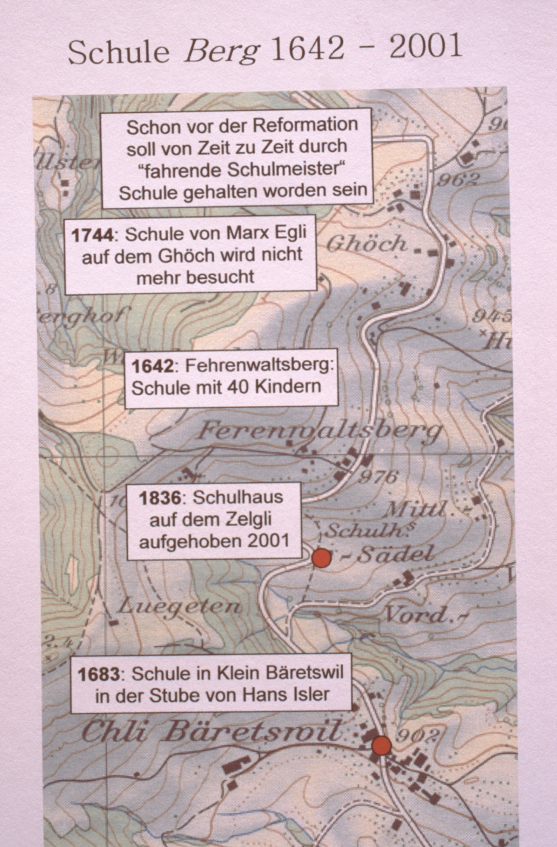 Karte Schule Berg 1642-2001
