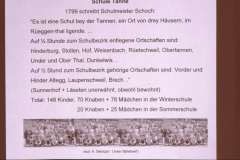 Schule Tanne, Besonderes 1799 Schülerzahl = 148