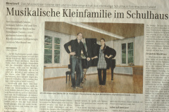 Sabine Abt und Urs Stirnimann. Musikalische Kleinfamilie im Schulhaus