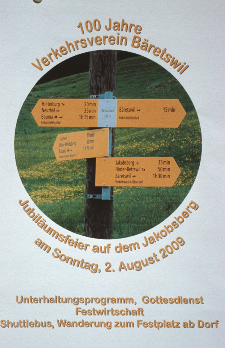 Flyer für die Jubiläumsfeier «100 Jahre VVB» auf dem Jakobsberg