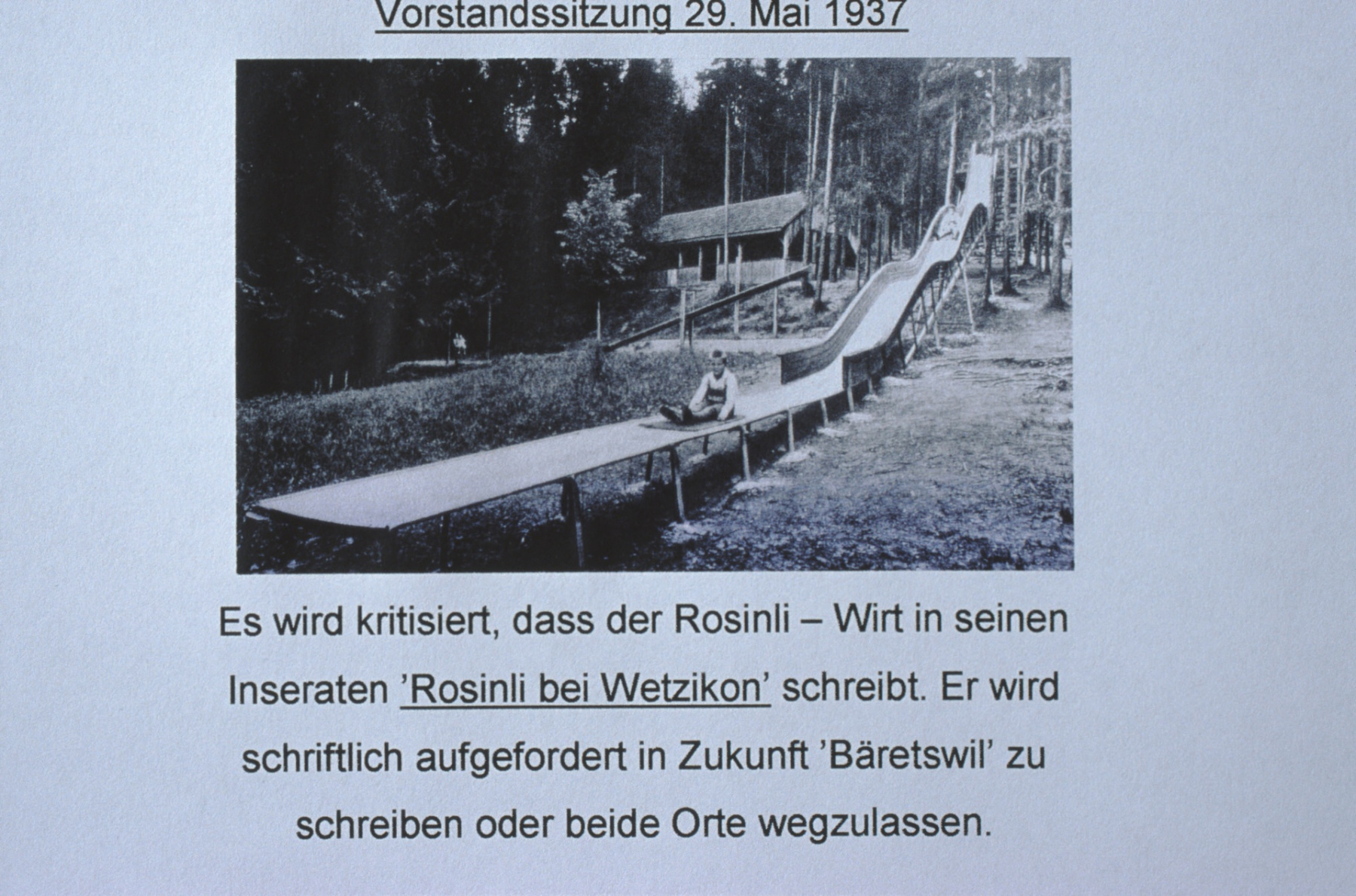 Rosinli Wirt, Rosinli bei Wetzikon 1937