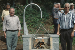 Jakobsberg Feuerstelle mit Gerhard Fischer, Kantonsrat, Bert Hubmann, rt Hans Koller, Paul Schoch