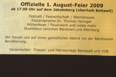 1.Augustfeier Jakobsberg 2009