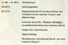 1.Augustfeier Jakobsberg 2009, Off.Programm
