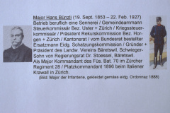 Major Bünzli, 19.9.1853 - 22.2.1927, 1.Präsident VVB, seine Tätigkeiten