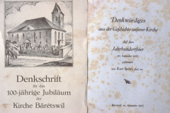 Denkschrift für das 100-jährige Jubiläum der Kirche Bäretswil 1927