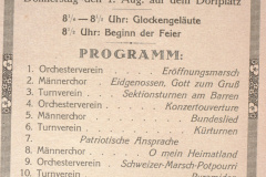 Bundesfeierprogramm 1929
