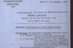 Protokoll 20.12.1930 - Fusion VVA mit VVB