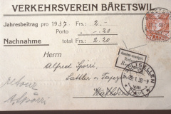 Nachnahme, wenn Mitglieder Beitrag nicht bezahlt wurde, 1938