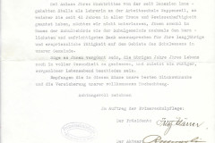 Abschiedsschreiben für Lina Pfenninger-Egli, Arbeitslehrerin Wappenswil (1890-1931)
